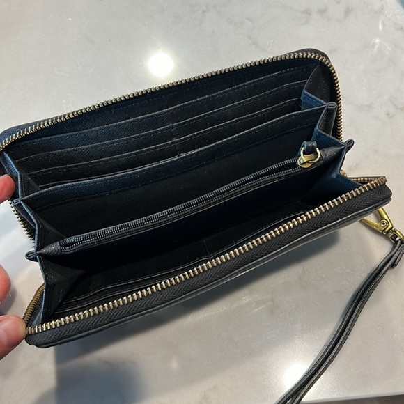 Leather Zip Around Clutch Wallet - Picture 2 of 2